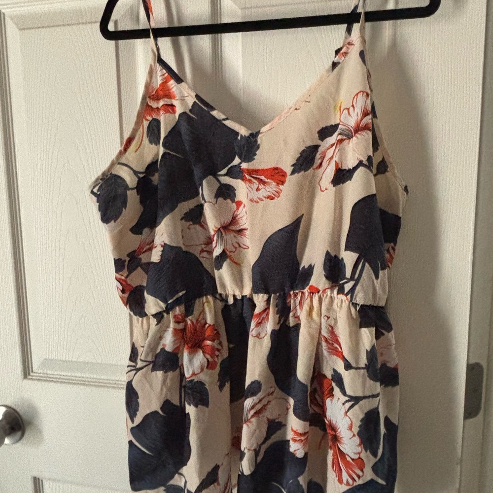 SHEIN Floral Print Spaghetti Strap Top - Cream, Red, and Black